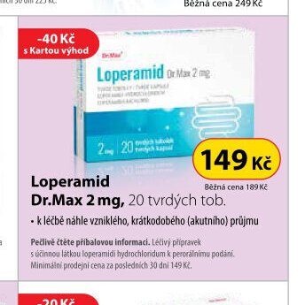 Loperamid Dr.Max 2 mg, 20 tvrdých tob.