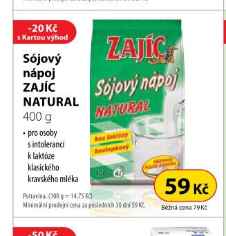 Sójový nápoj ZAJÍC NATURAL 400 g