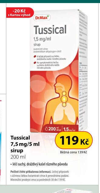 Tussical 1,5 mg/ml sirup 200 ml