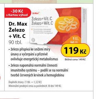 Dr. Max Železo + Vit. C 90 tbl.