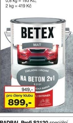 BETEX 2v1 na beton