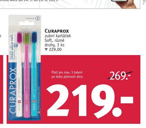 CURAPROX zubní kartáček Soft, různé druhy, 3 ks