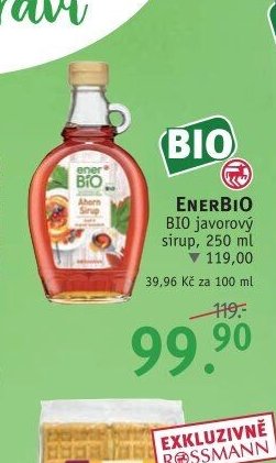 ENERBIO BIO javorový sirup, 250 ml