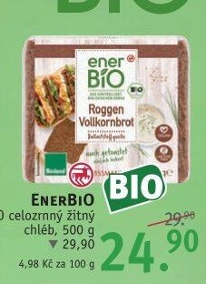 ENERBIO BIO celozrnný žitný chléb, 500 g