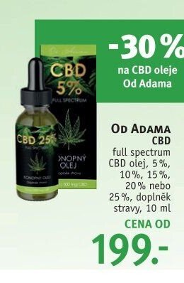 OD ADAMA CBD full spectrum olej, 10-20 %, 10 ml