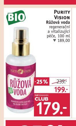 PURITY VISION Růžová voda