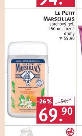 LE PETIT MARSEILLAIS sprchový gel, 250 ml, různé druhy - ROSSMANN drogerie aktualniletaky.eu