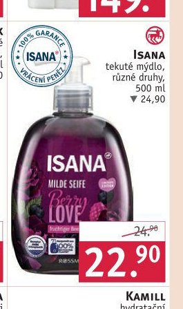 ISANA tekuté mýdlo, různé druhy, 500 ml - ROSSMANN drogerie aktualniletaky.eu