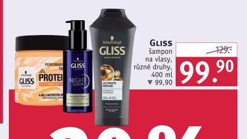GLISS šampon na vlasy, různé druhy, 400 ml