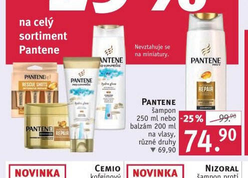PANTENE šampon 250 ml nebo balzám 200 ml na vlasy, různé druhy