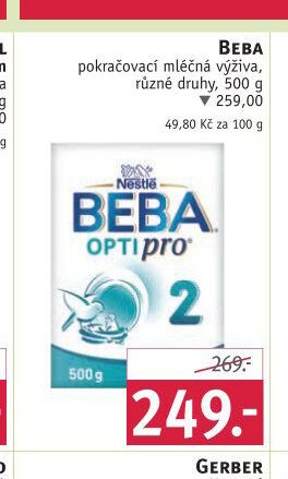 BEBA pokračovací mléčná výživa