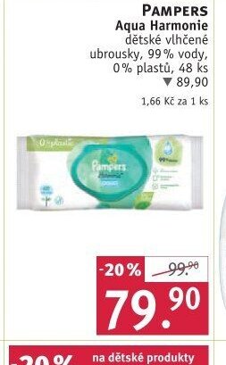 PAMPERS Aqua Harmonie dětské vlhčené ubrousky