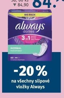 ALWAYS slipové vložky - ROSSMANN drogerie aktualniletaky.eu
