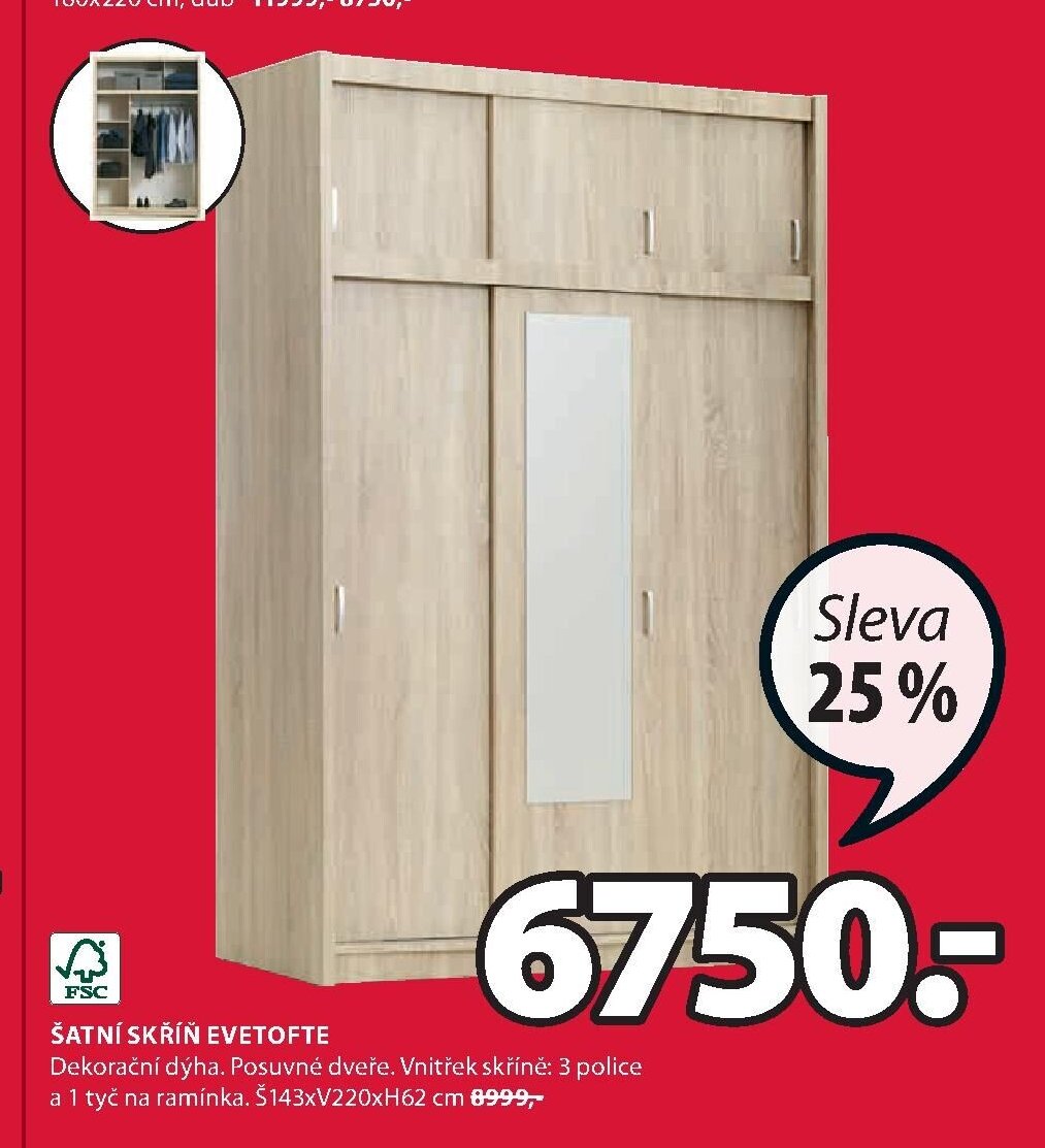 Šatní skříň Evetofte