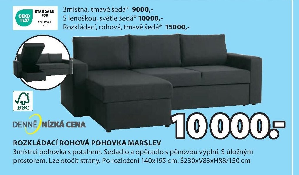 ROZKLÁDACÍ ROHOVÁ POHOVKA MARSLEV - Jysk aktualniletaky.eu