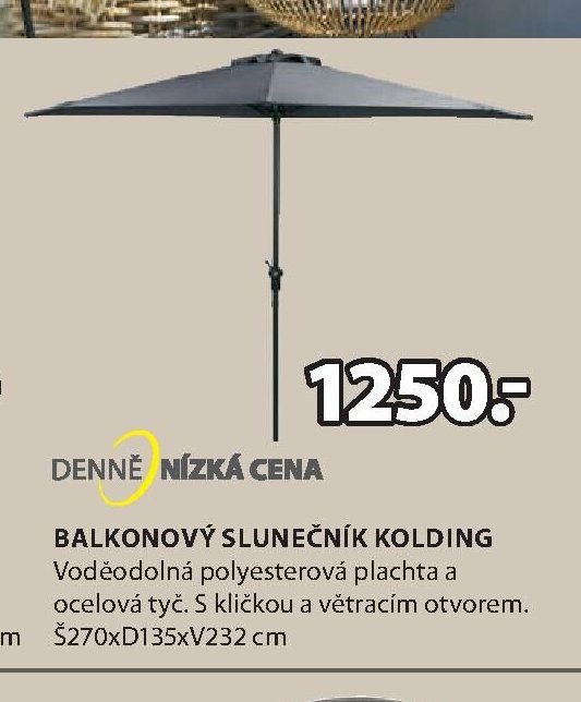 BALKONOVÝ SLUNEČNÍK KOLDING - Jysk aktualniletaky.eu