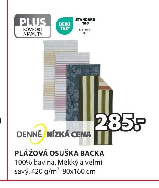 Plážová osuška BACKA - Jysk aktualniletaky.eu