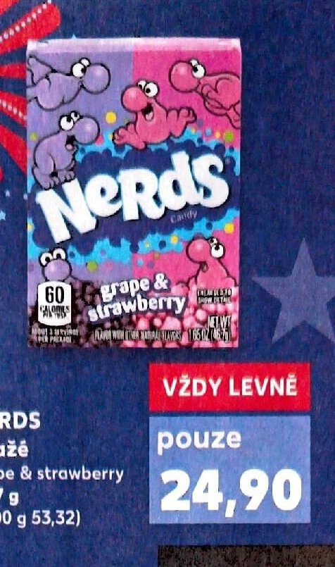 NERDS Dražé grape & strawberry