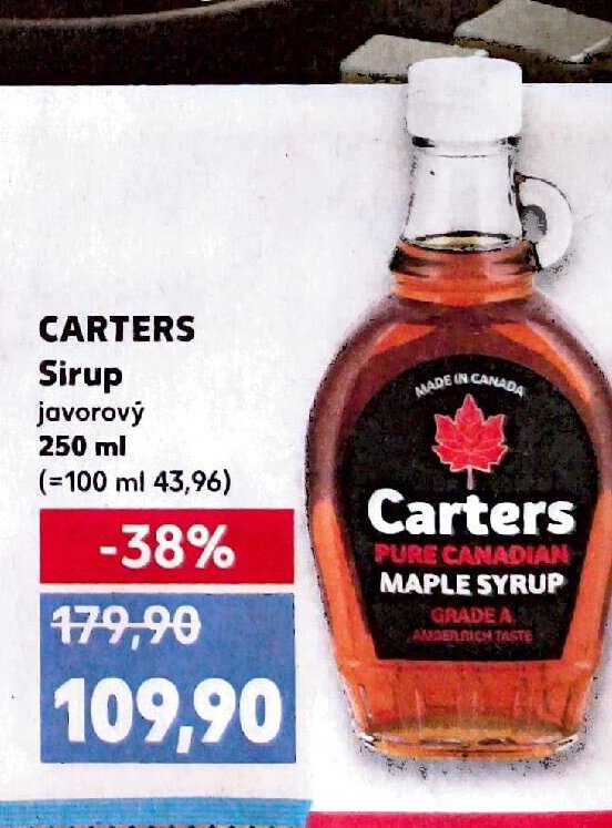 CARTERS Sirup javorový