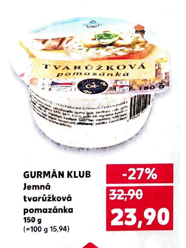 GURMÁN KLUB Jemná tvarůžková pomazánka