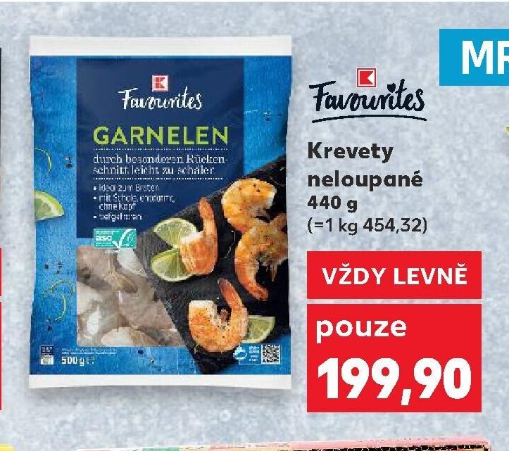 FAVOURITES Krevetý neloupané