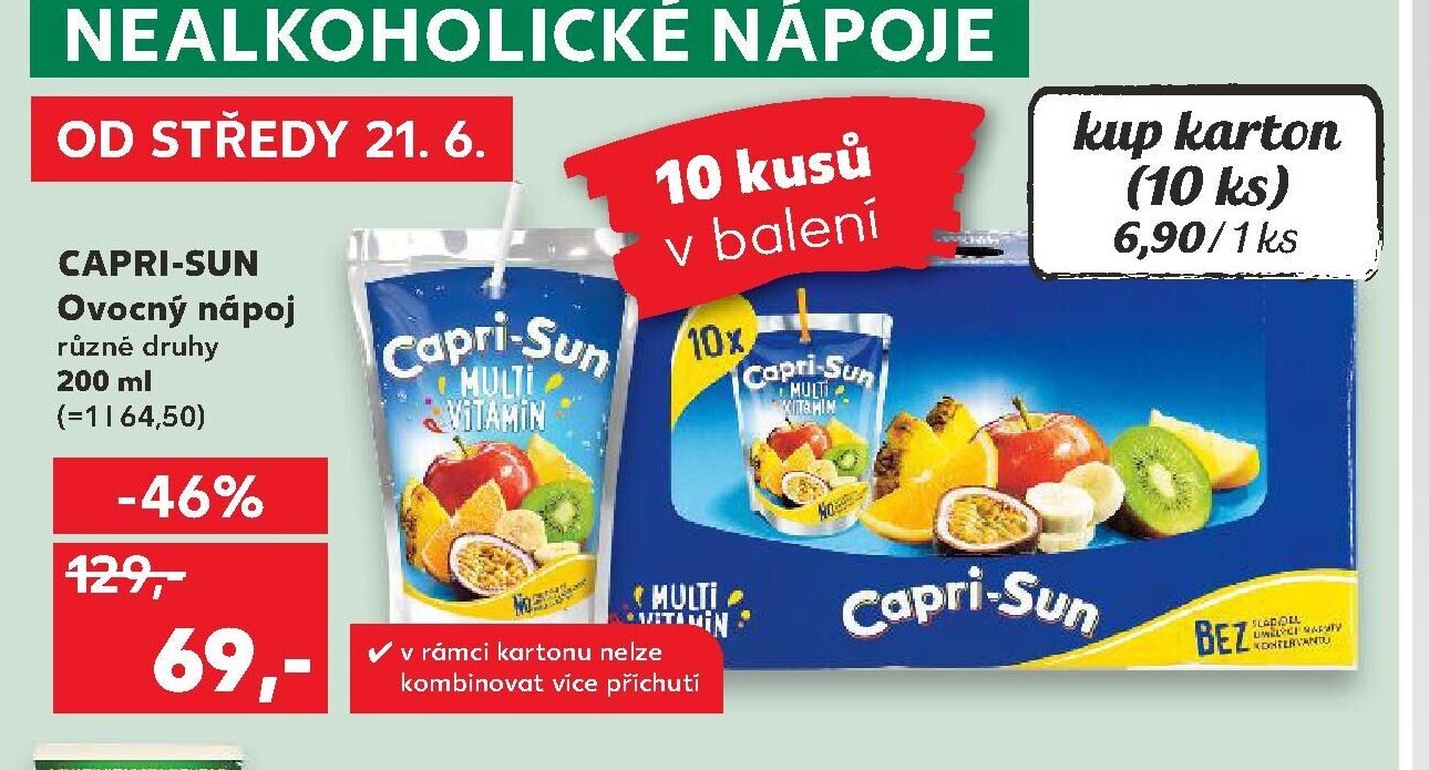 CAPRI-SUN Ovocný nápoj různé druhy 200 ml