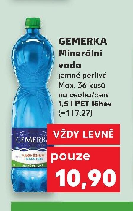 GEMERKA Minerální voda jemně perlivá 1,5 l