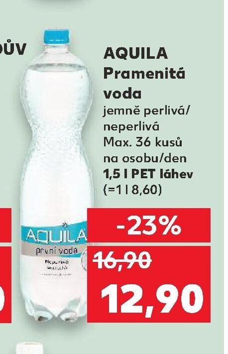AQUILA Pramenitá voda jemně perlivá/neperlivá 1,5 l