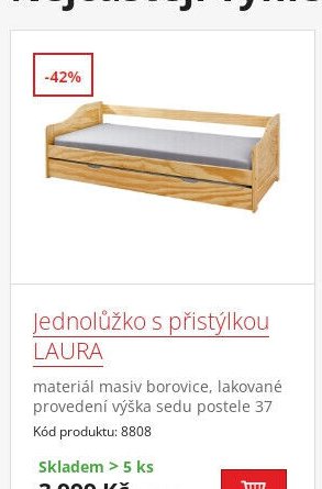 Jednolůžko s přistýlkou LAURA
