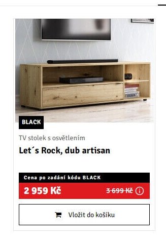 TV stolek s osvětlením Let's Rock, dub artisan