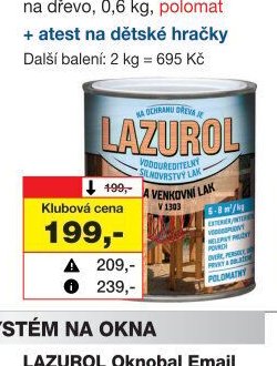 LAZUROL Aqua lak venkovní V1303