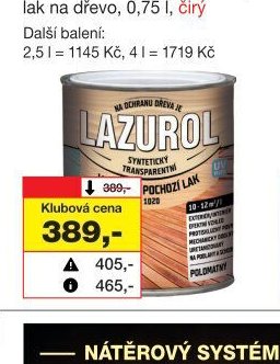 LAZUROL lak pochozí venkovní S1020