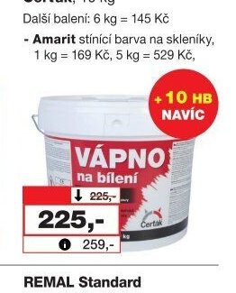 VÁPNO na bílení hašené Čerťák, 10 kg