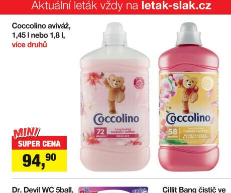 Coccolino aviváž, 1,45 l nebo 1,8 l