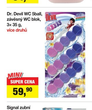 Dr. Devil WC 5ball, závěsný WC blok, 3x 35 g