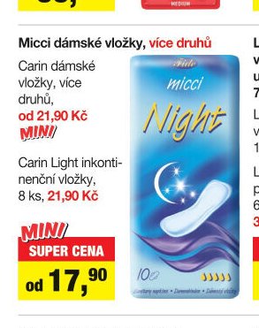 Carin Light inkontinenční vložky, 8 ks