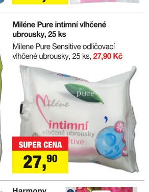 Miléne Pure intimní vlhčené ubrousky, 25 ks