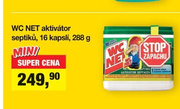 WC NET aktivátor septiků, 16 kapslí, 288 g