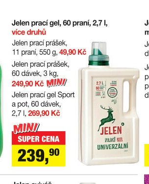Jelen prací gel, 60 praní, 2,7 l