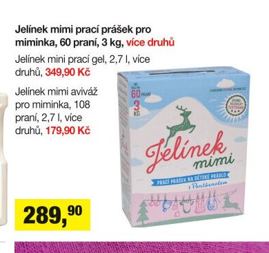 Jelínek mimi prací prášek pro miminka, 60 praní, 3 kg