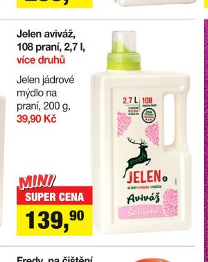 Jelen aviváž, 108 praní, 2,7 l