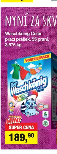 Waschkönig Color prací prášek, 55 praní, 3,575 kg