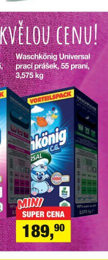 Waschkönig Universal prací prášek, 55 praní, 3,575 kg