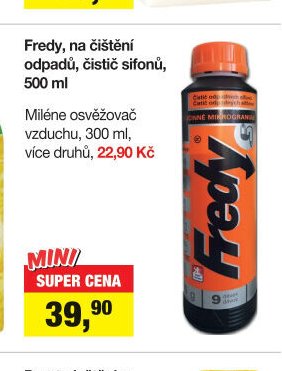 Fredy, na čištění odpadů, čistič sifonů, 500 ml