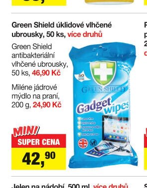 Green Shield úklidové vlhčené ubrousky, 50 ks