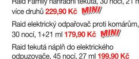 Raid Family náhradní tekutá, 30 nocí, 21 ml, více druhů