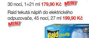 Raid elektrický odpařovač proti komárům, 30 nocí, 1+21 ml
