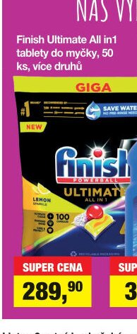 Finish Ultimate All in 1 tablety do myčky, 50 ks, více druhů