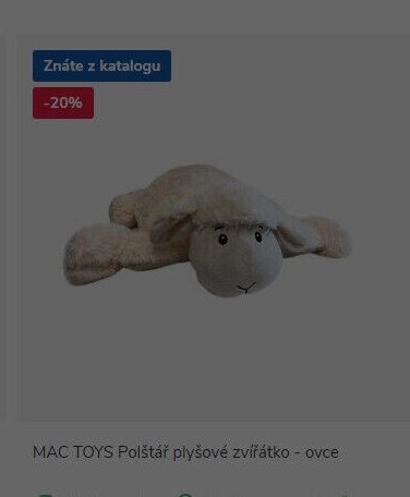 MAC TOYS Polštář plyšové zvířátko - ovce