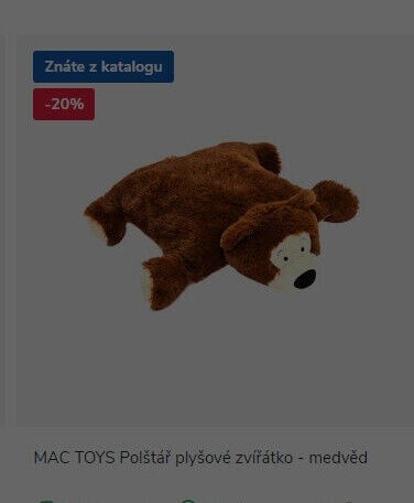 MAC TOYS Polštář plyšové zvířátko - medvěd